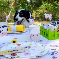 6 Platos de Animales de la Granja - Reciclables. n3