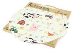 6 Platos de Animales de la Granja - Reciclables. n5