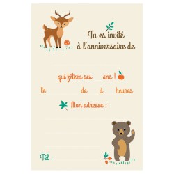 6 Invitaciones de Animales del Bosque - Reciclables. n2