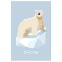 6 Invitaciones de Animales Polares - Reciclables. n1