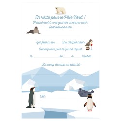 6 Invitaciones de Animales Polares - Reciclables. n2