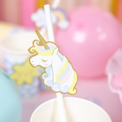 6 Pajitas de papel de unicornio - Reciclables. n2