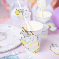 6 Pajitas de papel de unicornio - Reciclables. n3