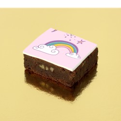 Brownies de unicornio rosa arcoíris. n°1