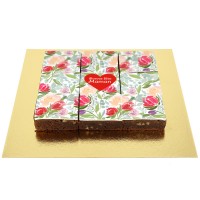 Brownies de Flores de Corazn Rojo - Personalizables