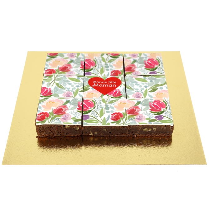 Brownies de Flores de Corazn Rojo - Personalizables 