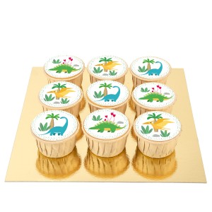 9 Cupcakes Dino Colores