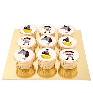 9 cupcakes de colores piratas