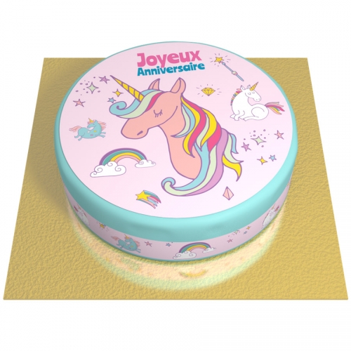 Tarta Unicornio Arcoiris - Ø 20 cm para el cumpleaños de tu hijo - Annikids
