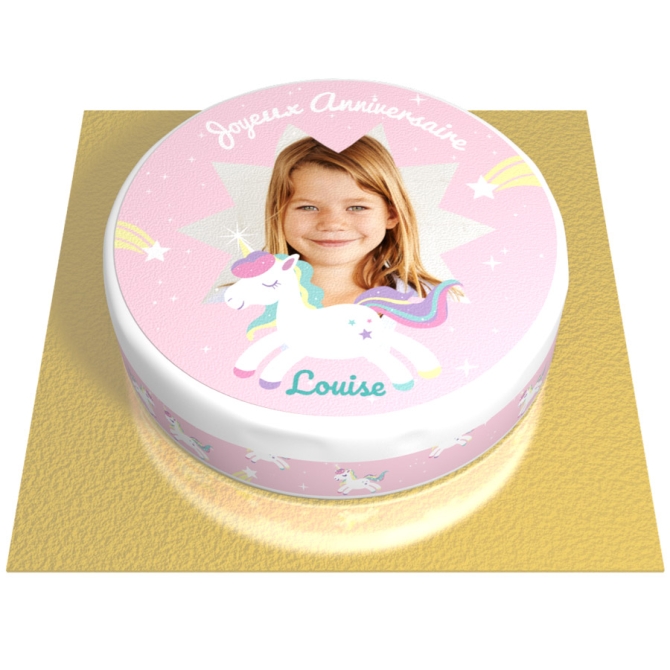 Tarta Unicornio Estrella Personalizable -  20 cm 