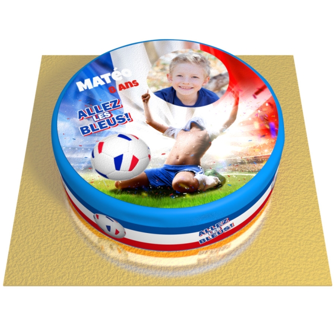 Tarta Allez les Bleus Francia personalizable -  20 cm 