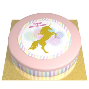 Tarta Unicornio Dorado -  26 cm
