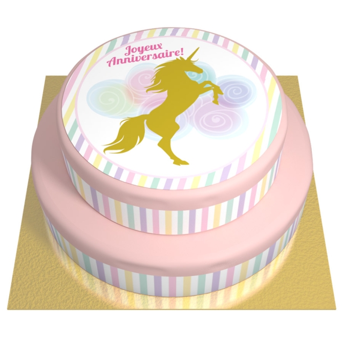 Tarta Unicornio Dorado - 2 niveles 