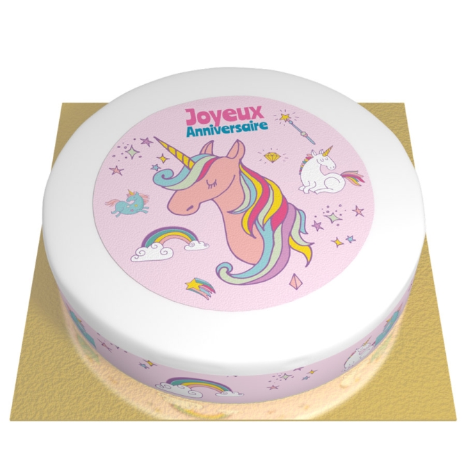 Tarta Unicornio Arcoiris -  26 cm 