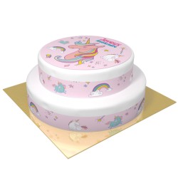 Tarta Unicornio arcoíris - 2 capas. n°1