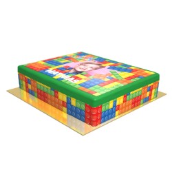 Tarta Block Party personalizable - 26 x 20 cm. n1