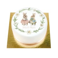 BuenoCake Familia Conejos - personalizable -  14 cm