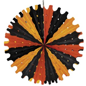 Abanico Decorativo Naranja/Negro