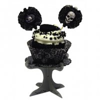 4 soportes barrocos para cupcakes de calaveras