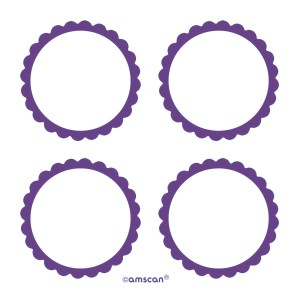 5 hojas de etiquetas moradas