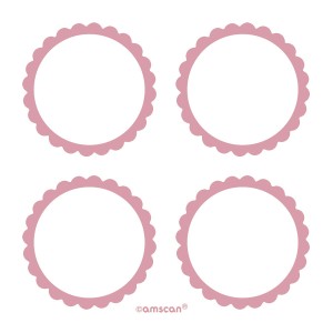 5 Hojas de etiquetas rosa pastel