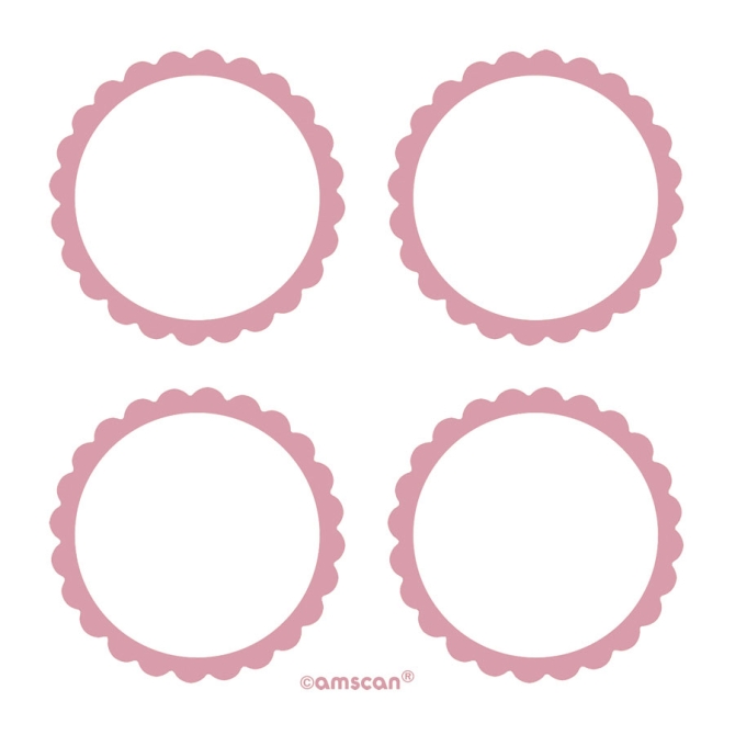 5 Hojas de etiquetas rosa pastel 