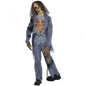Disfraz de Esqueleto Zombie pelo largo