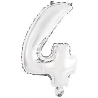 Globo Nmero 4 Plata (45 cm) 