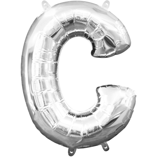 Globo Letra C Plata (33cm) 