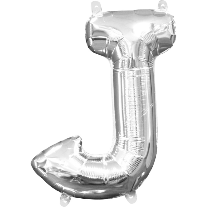 Globo Letra J Plata (33cm) 