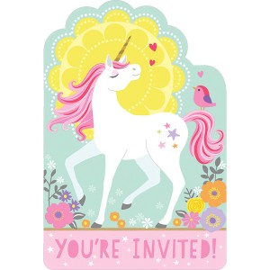 8 invitaciones mgicas de unicornio