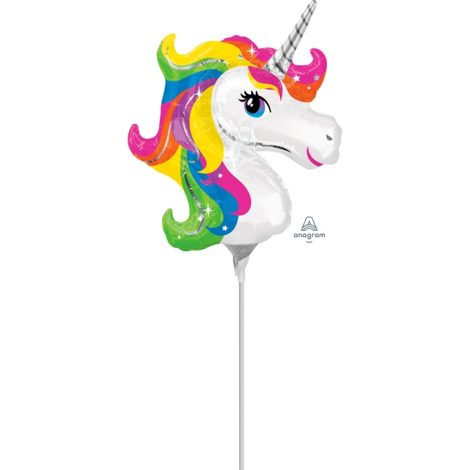 Globo de unicornio arcoris con tallo 