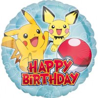 Globo Plano Pokemon Feliz Cumpleaos