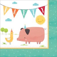 Contiene : 1 x 16 Servilletas Crazy Farm - Fiesta
