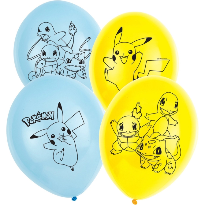 6 globos de amigos Pokémon 