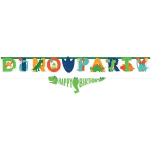 Juego de pancartas - Letras - Happy Dino Party