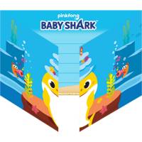 8 invitaciones Baby Shark amarillo