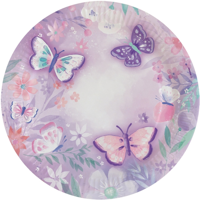 8 Platos Mariposa Vintage 