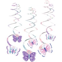 6 guirnaldas espirales de mariposa vintage