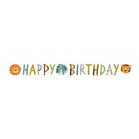 Guirnalda de letras Happy Birthday - Animales de la selva