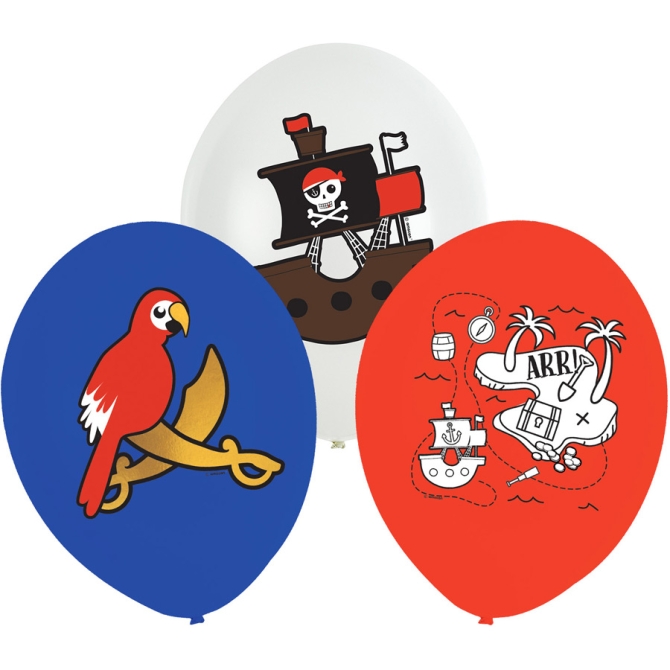 6 globos piratas 