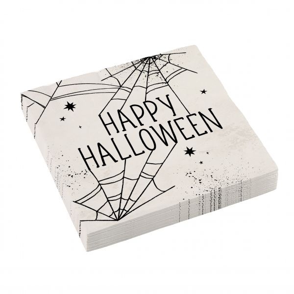16 servilletas de tela de araña para Halloween 