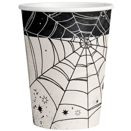8 tazas de tela de araña de Halloween 