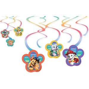 6 guirnaldas en espiral Paw Patrol