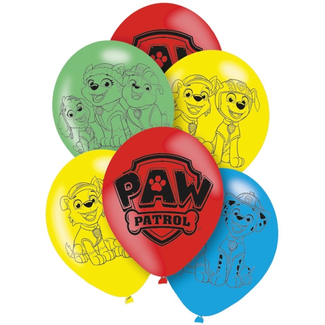 6 globos Paw Patrol 