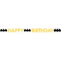 Contiene : 1 x Guirnalda Letras Happy Birthday Batman Round
