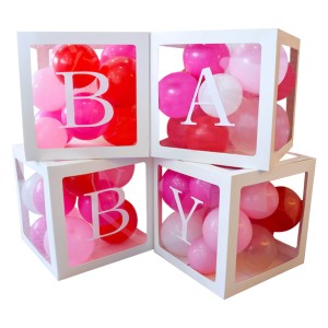 4 Cubos de Globos - BABY letras 30 cm