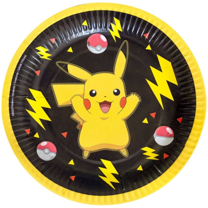 8 pequeños platos Pokemon Pikachu