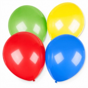 Lote de 4 Globos de L�tex Multicolores � Amarillo, Verde, Rojo y Azul � � 40 cm