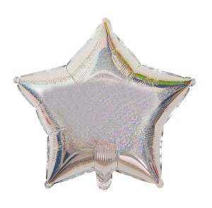 Globo Mylar de estrella plateada iridiscente